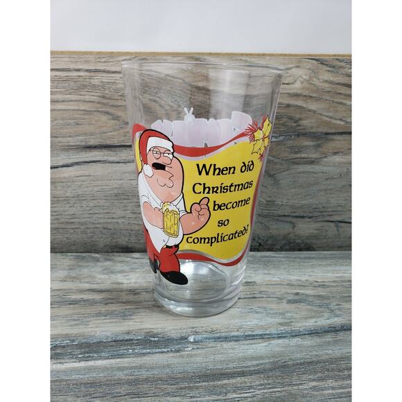 Family Guy Other - Family Guy Drinking Glass 2010 When Did Christmas Become so Complicated